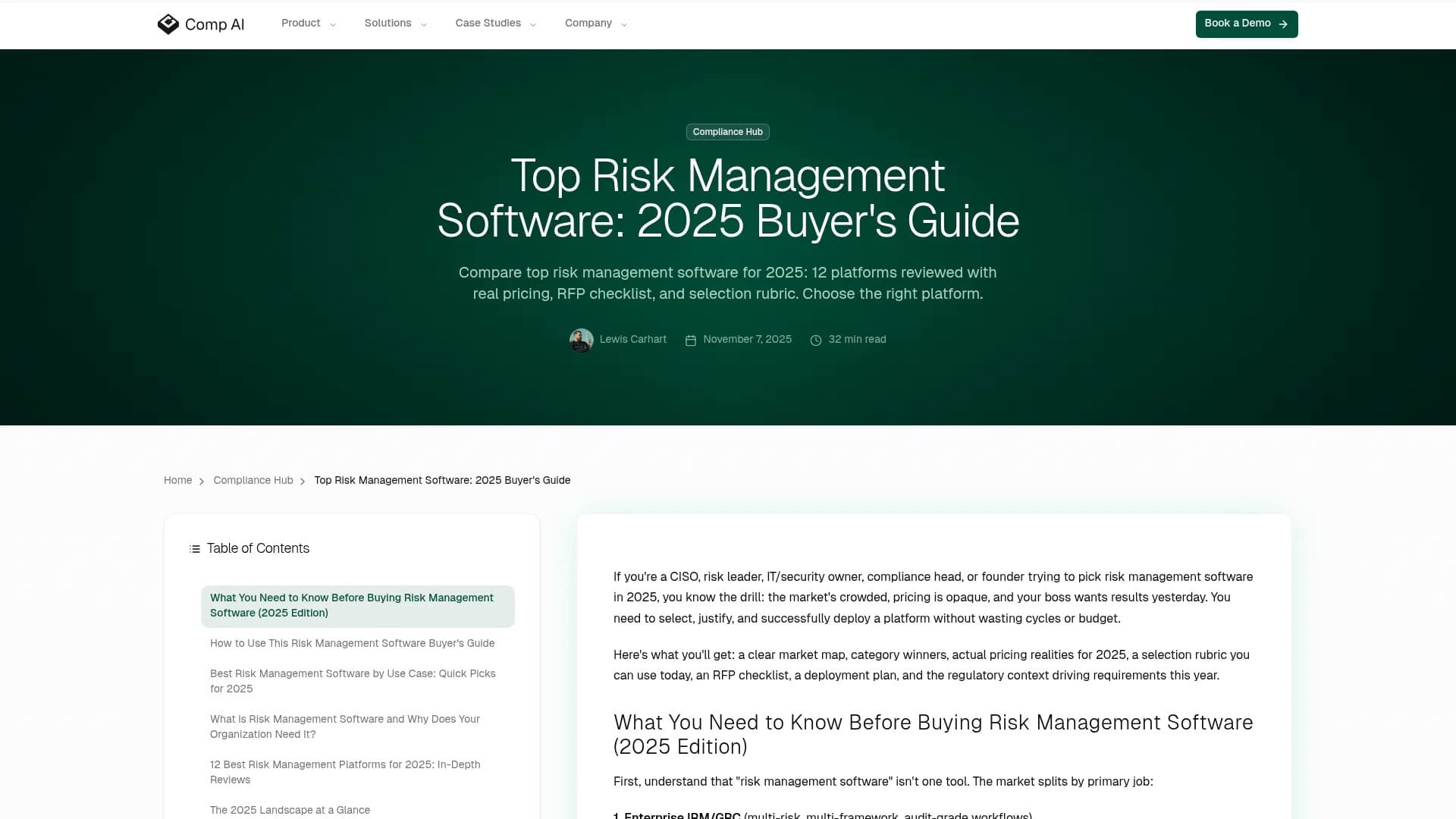 MAEZ legacy graphic: screenshot gen 917 trycomp.ai top risk management software 1763956710059