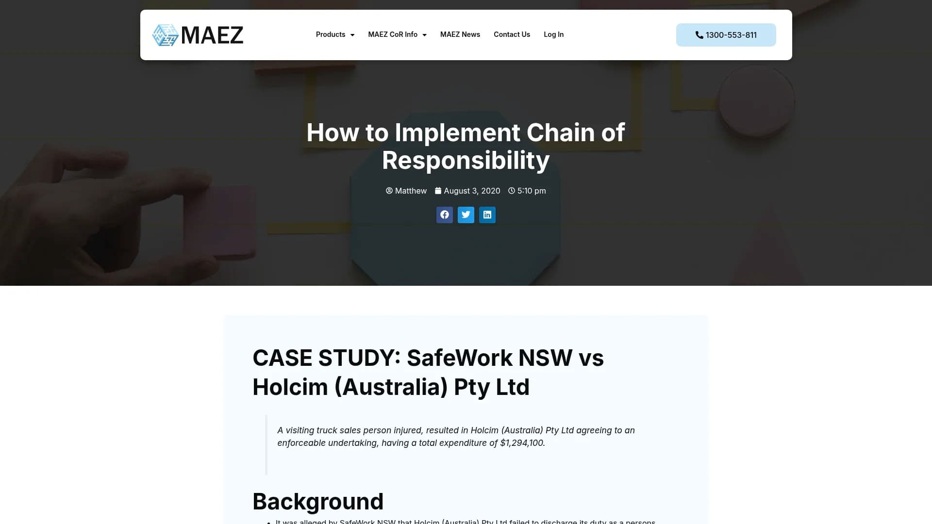 MAEZ legacy graphic: screenshot gen 921 maez.com .au how to implement chain of responsibili 1763956905866