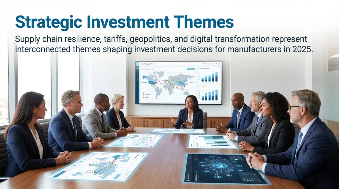 MAEZ legacy graphic: gemini fact supply chain resilience tariffs geopolitics and di 1765412225980