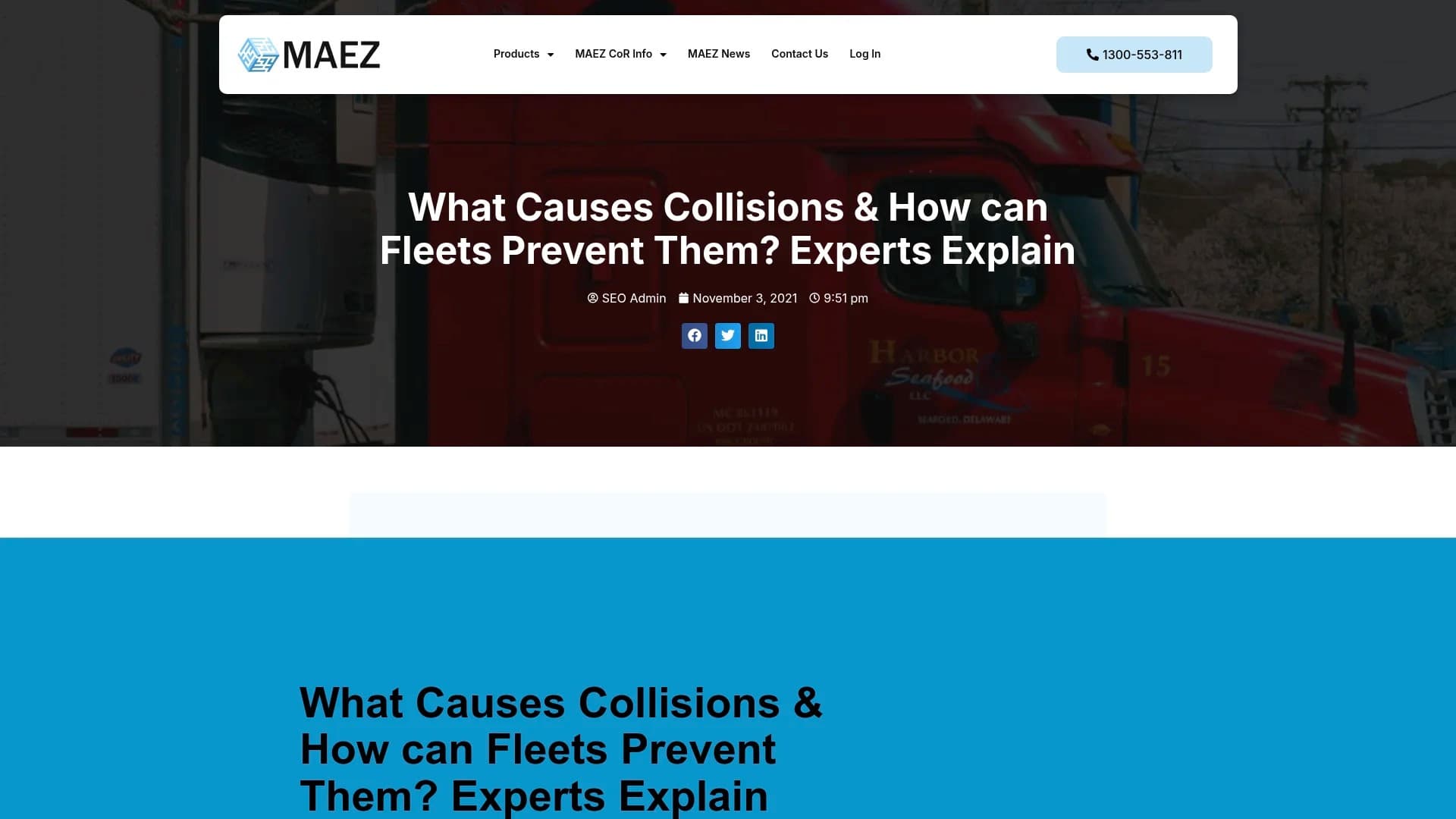MAEZ legacy graphic: screenshot gen 1021 maez.com .au collision causes and fleet prevention 1764768220128