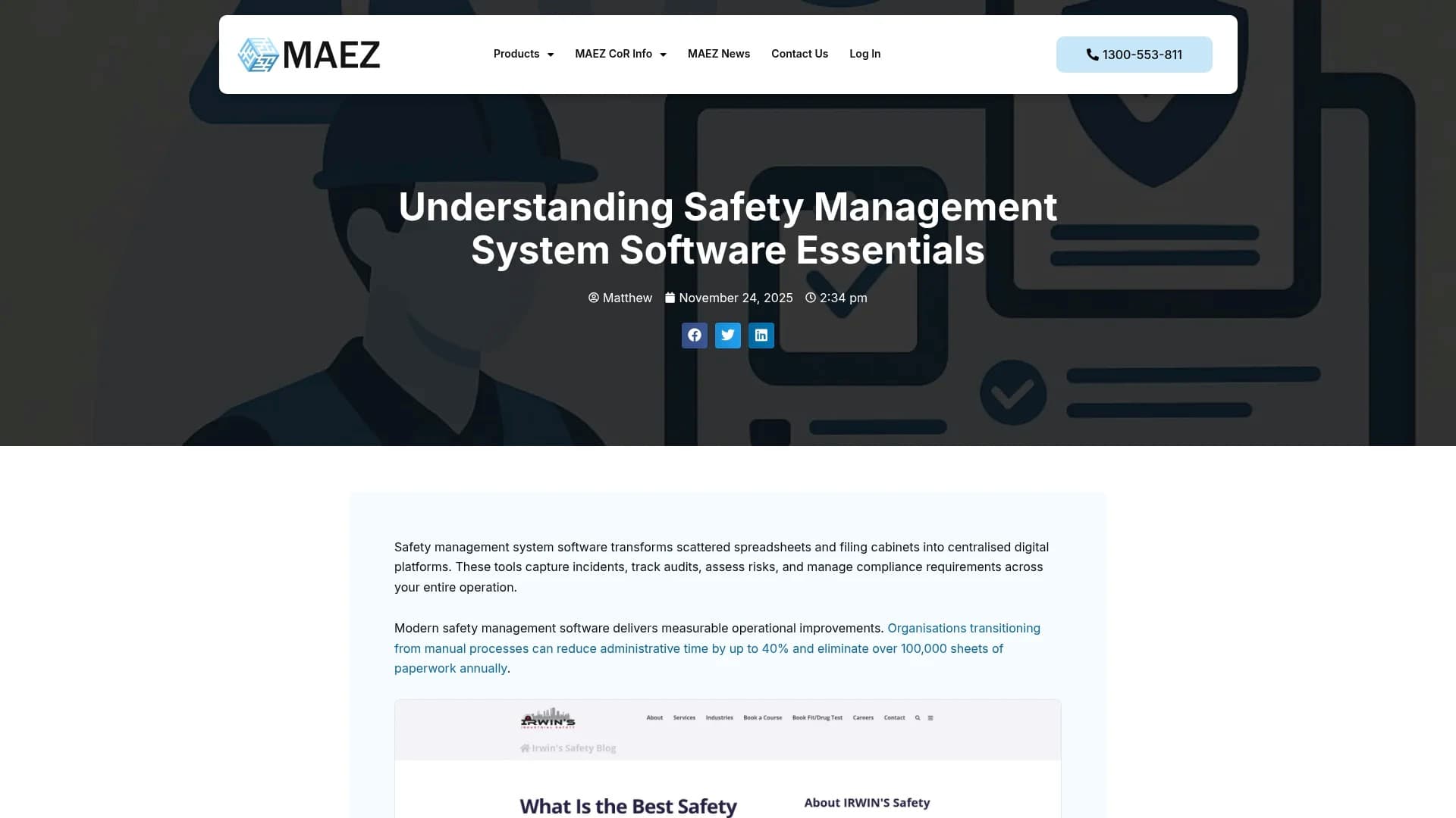 MAEZ legacy graphic: screenshot gen 1021 maez.com .au understanding safety management system 1764768229505