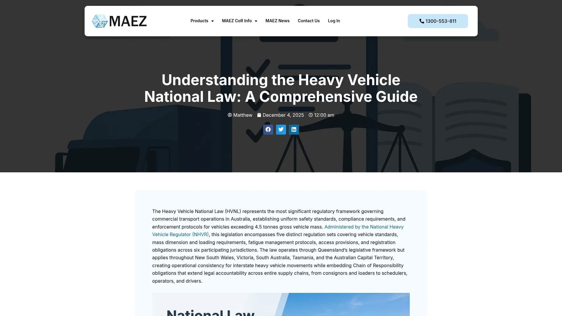 MAEZ legacy graphic: screenshot gen 1222 maez.com .au understanding the heavy vehicle nation 1767871538660