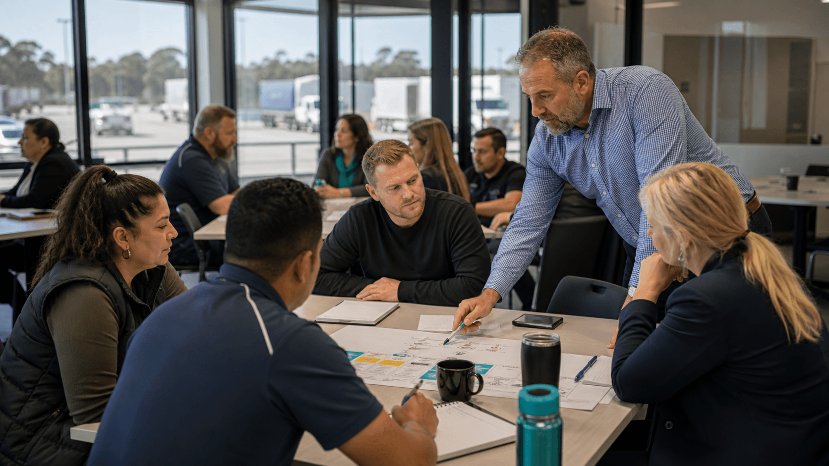 Compliance manager reviewing Chain of Responsibility training evidence and risk actions