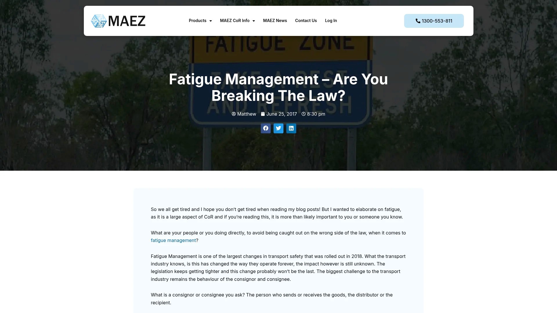 MAEZ legacy graphic: screenshot gen 965 maez.com .au 2017 6 30 fatigue are you breaking the 1764291120137