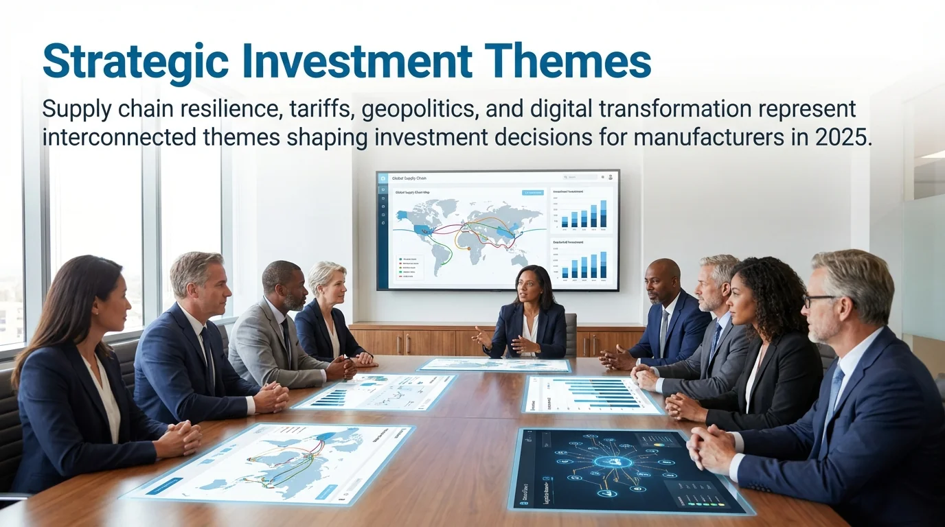 MAEZ legacy graphic: gemini fact supply chain resilience tariffs geopolitics and di 1765412225980