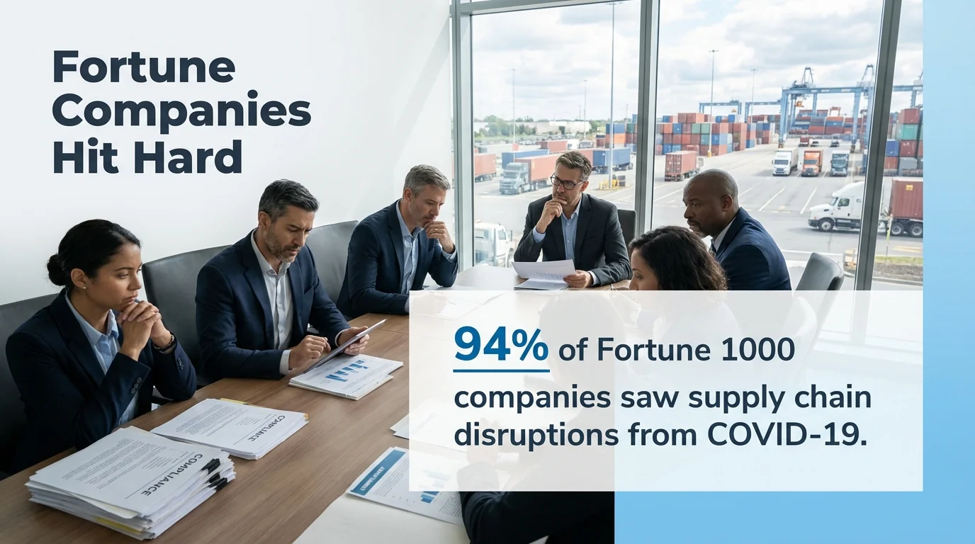 MAEZ legacy graphic: gemini statistic 94 of fortune 1000 companies saw supply chain disr 1767871949535